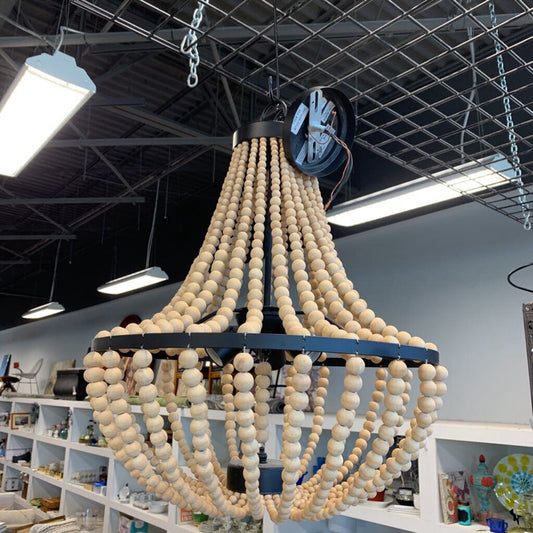 Wooden Bead Chandelier