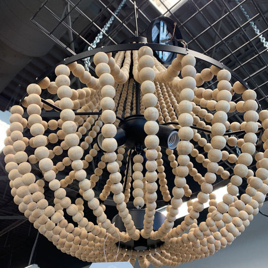 Wooden Bead Chandelier