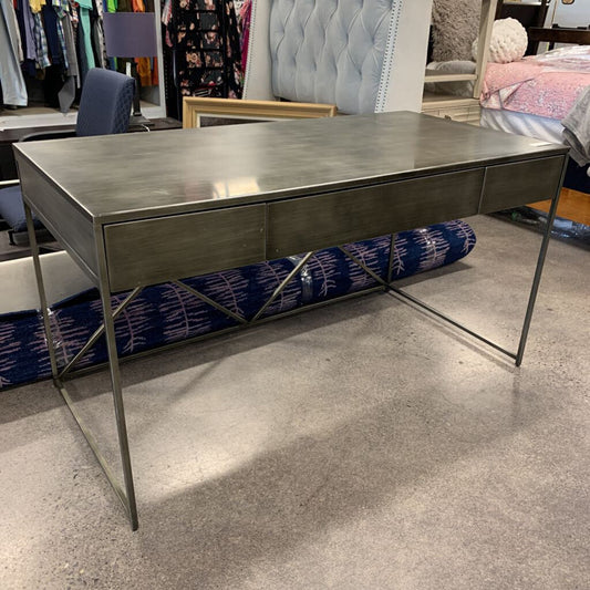 Metallic Wood Desk AS IS