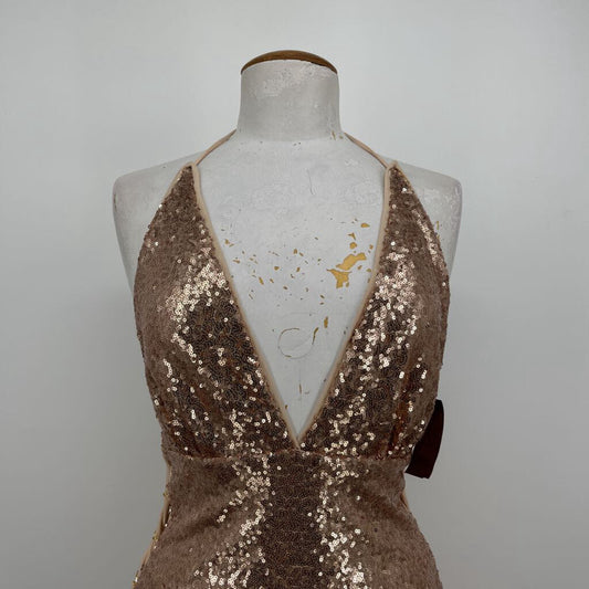 Wow Couture Sequened Halter Dress