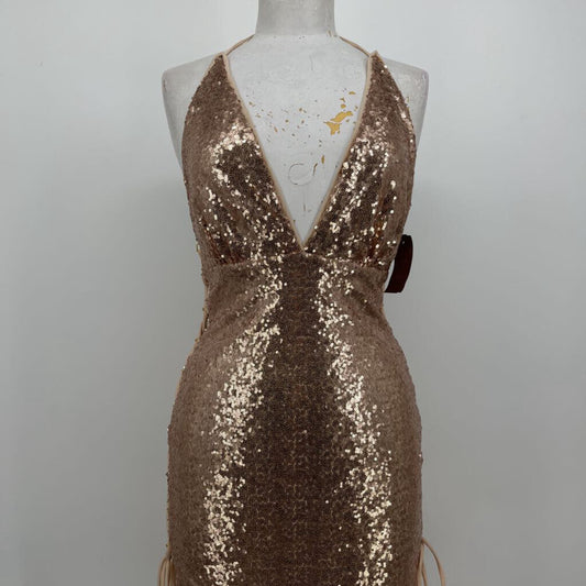 Wow Couture Sequened Halter Dress