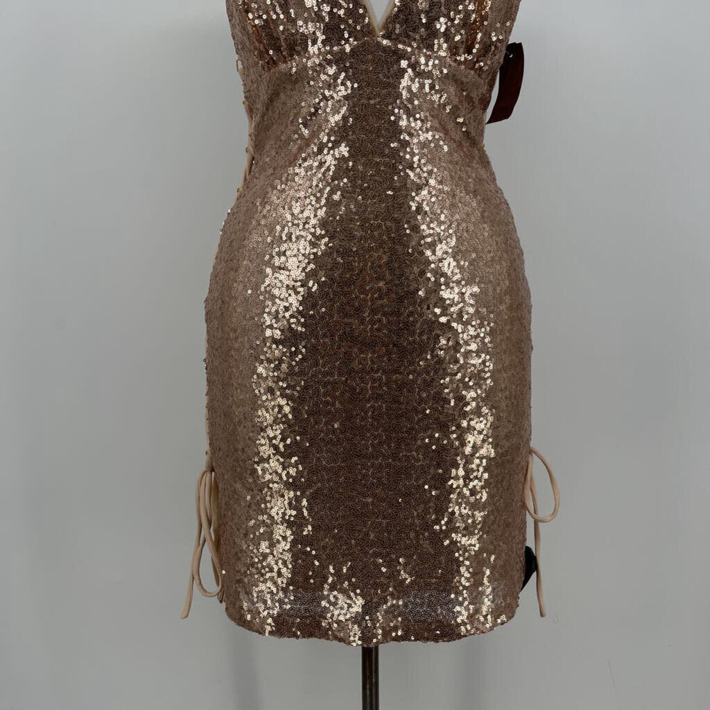 Wow Couture Sequened Halter Dress