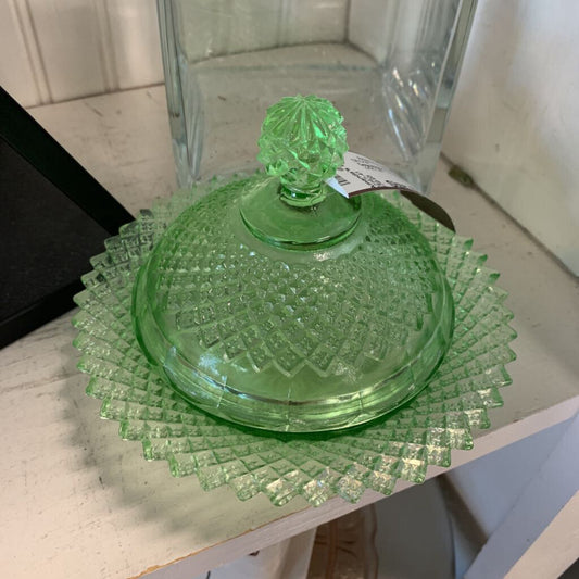 Depression Glass Butter Dish w/Lid