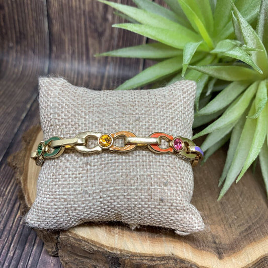 Coach Signature Links Enamel Bracelet