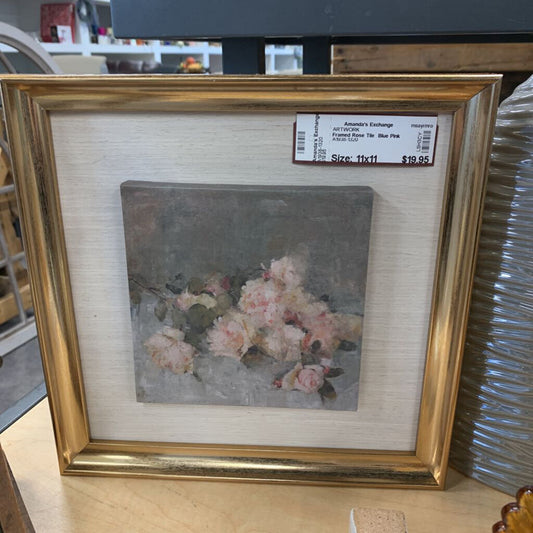 Framed Rose Tile