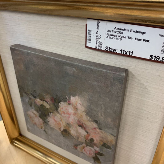 Framed Rose Tile