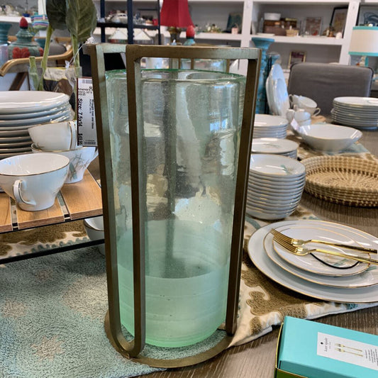 Wrought Iron and Glass Hurricane