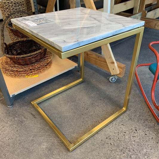 Metal/Marble U Shaped Side Table
