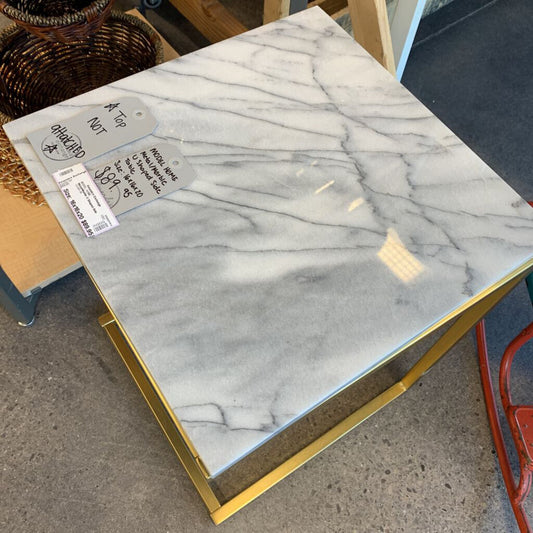 Metal/Marble U Shaped Side Table