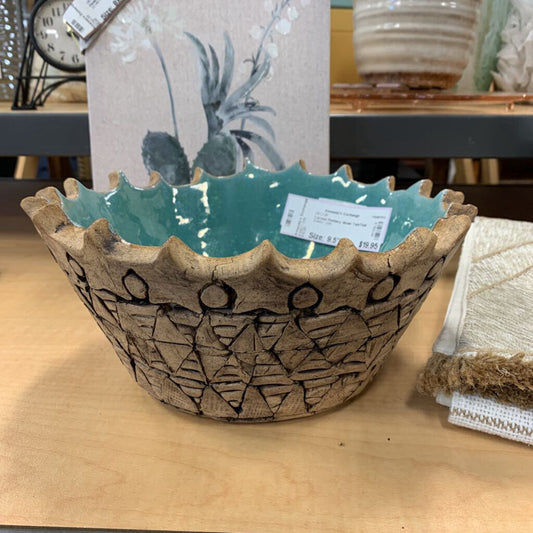 Carved Pottery Bowl