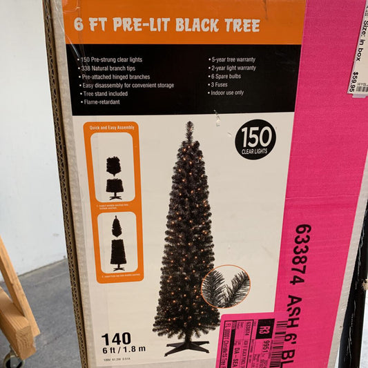 6 Foot Pre-Lit Pine Tree