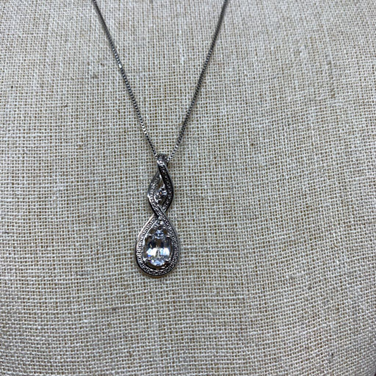 Sterling Sapphire Infinity Necklace