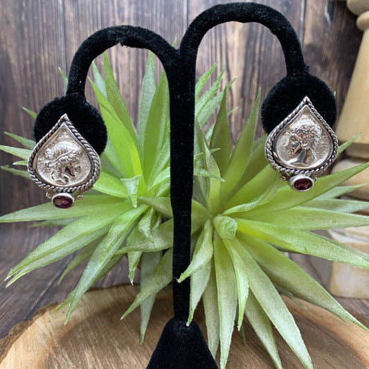 Sterling Roman Gem Earrings