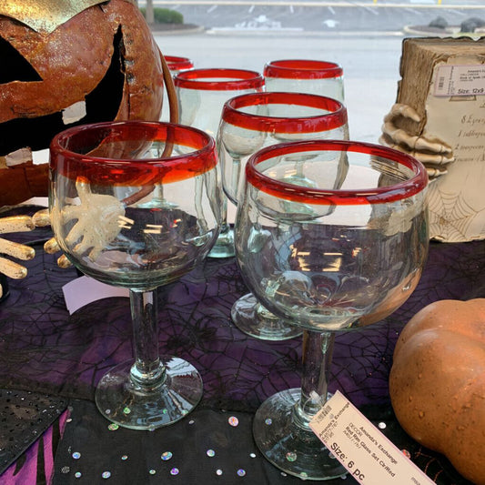 Red Rim Glass Set