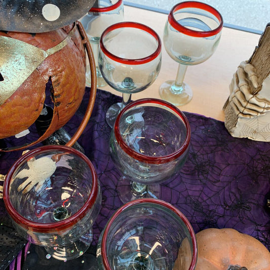 Red Rim Glass Set