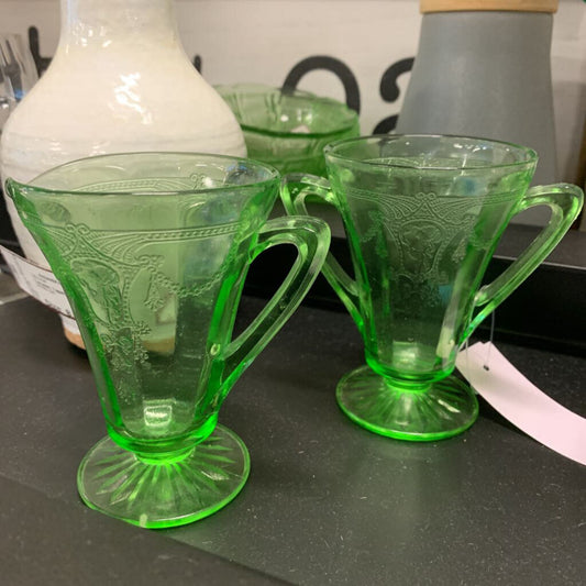 Depression Glass Cream & Sugar Set