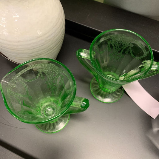 Depression Glass Cream & Sugar Set
