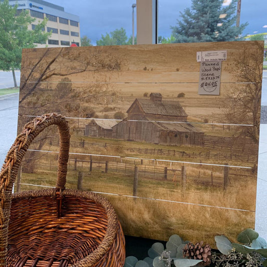 Planked Wood Barn Scene