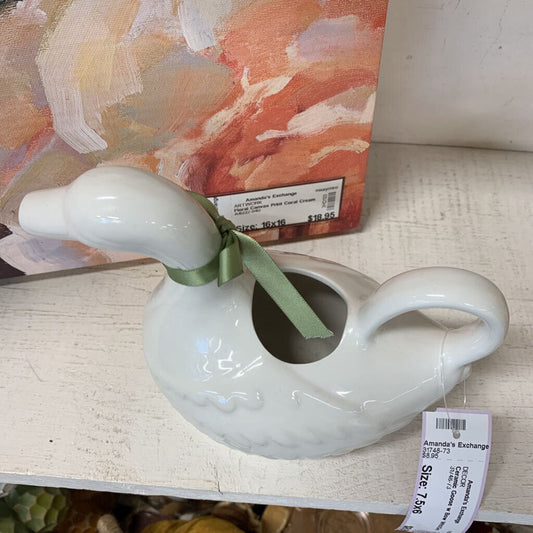 Ceramic Goose w Bow