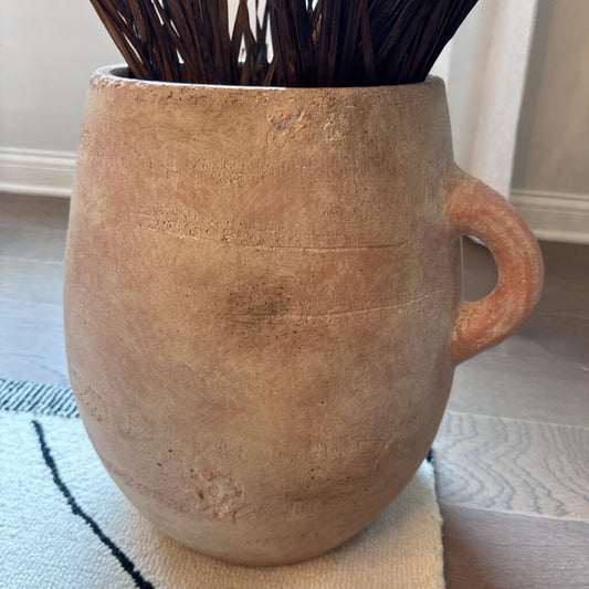 Texured Ceramic Vase with Brown Branches