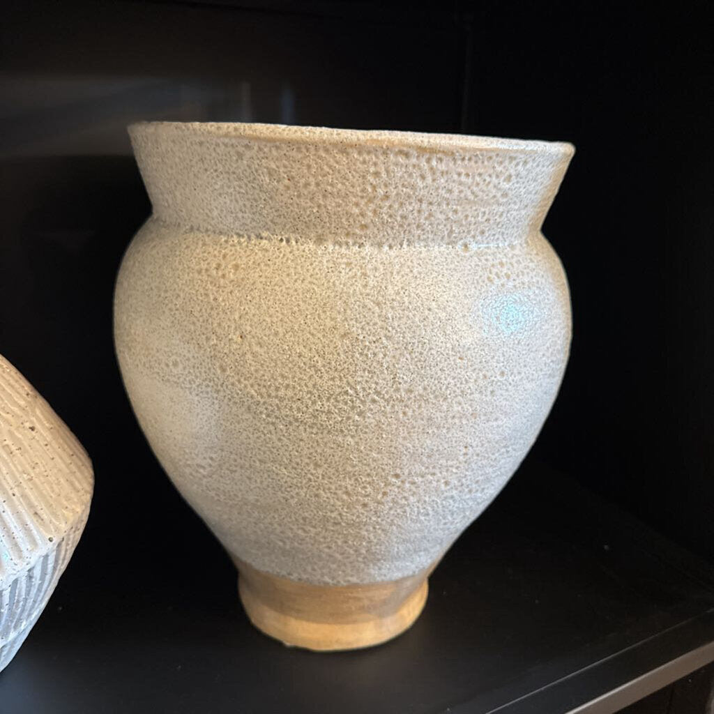 Texured Brown Ceramic Vase