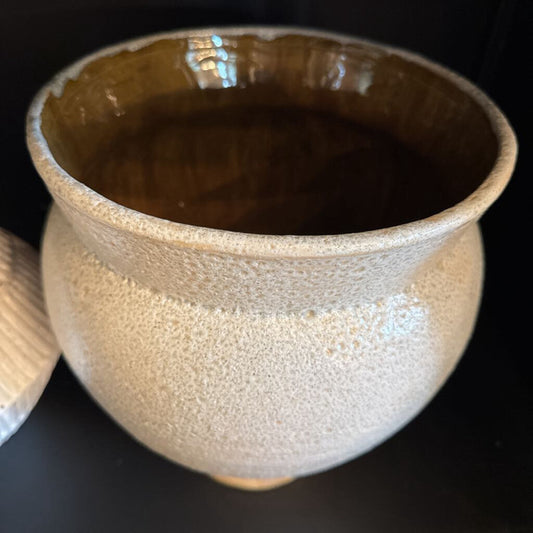 Texured Brown Ceramic Vase