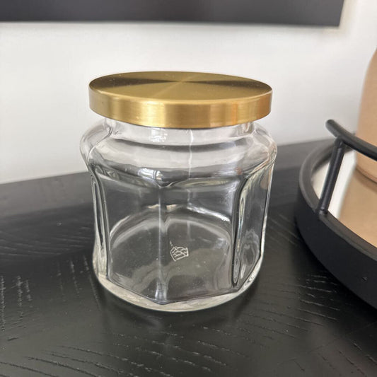 Glass Jar with Gold Lid