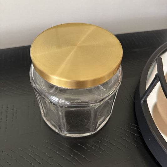Glass Jar with Gold Lid
