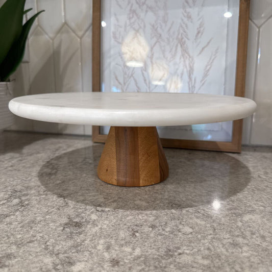 Marble/Wood Cake Stand