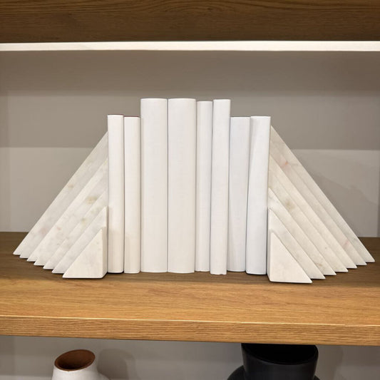 Marble Bookends with 8 Books