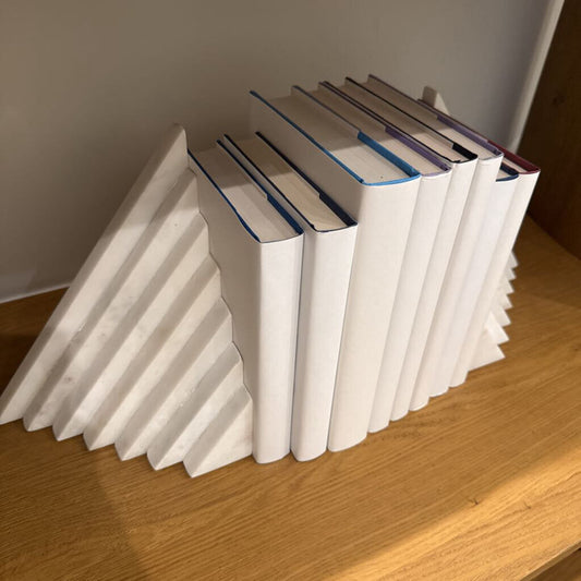 Marble Bookends with 8 Books