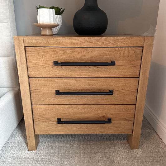 Shun Wood 3 Drawer Nightstand