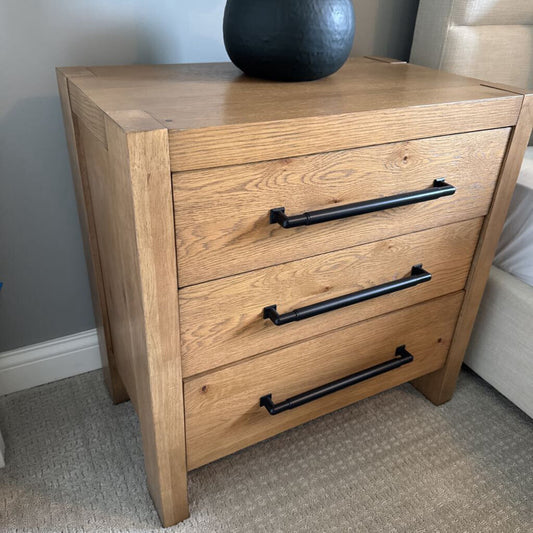 Shun Wood 3 Drawer Nightstand