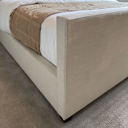 Tufted Upholstered Bed with Mattress and Bedding