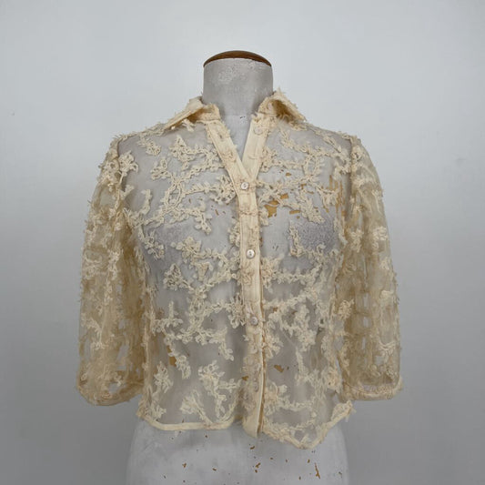 Zara 3/4 Slv Sheer Shirt