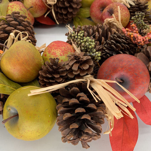 Faux Apple & Pinecone Wreath