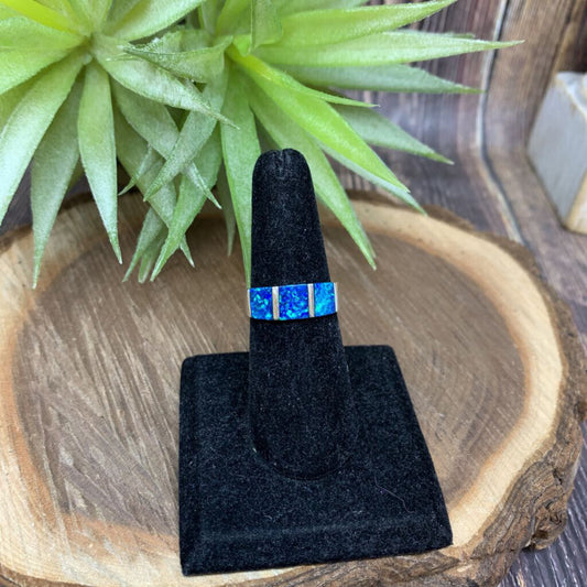 Blue Opal Sterling Ring