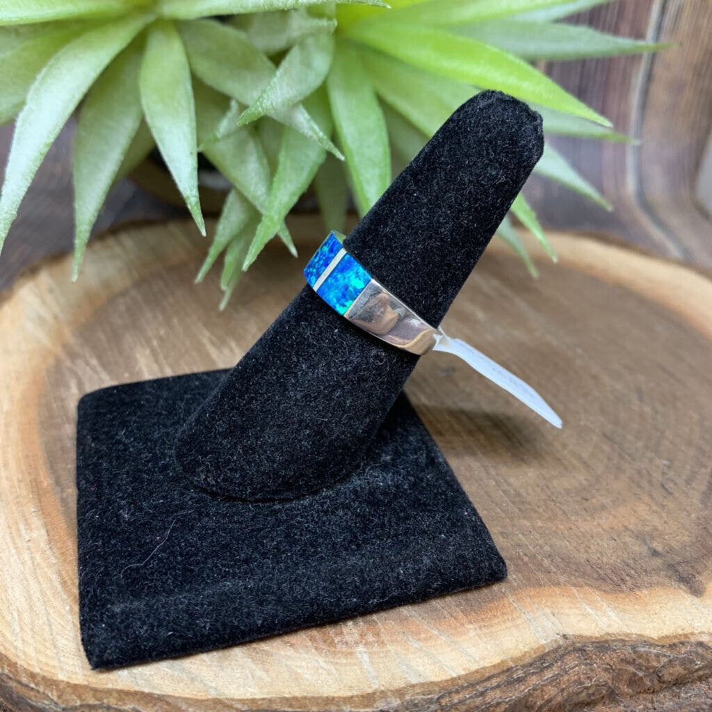 Blue Opal Sterling Ring