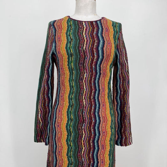 MB Marble L/s Knit Stripe Dress