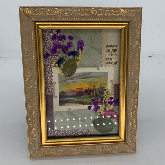 Pressed Floral Collage in Frame