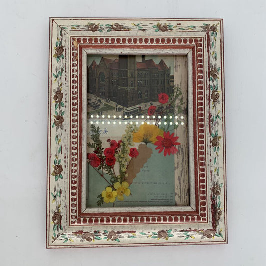 Pressed Floral Collage in Frame