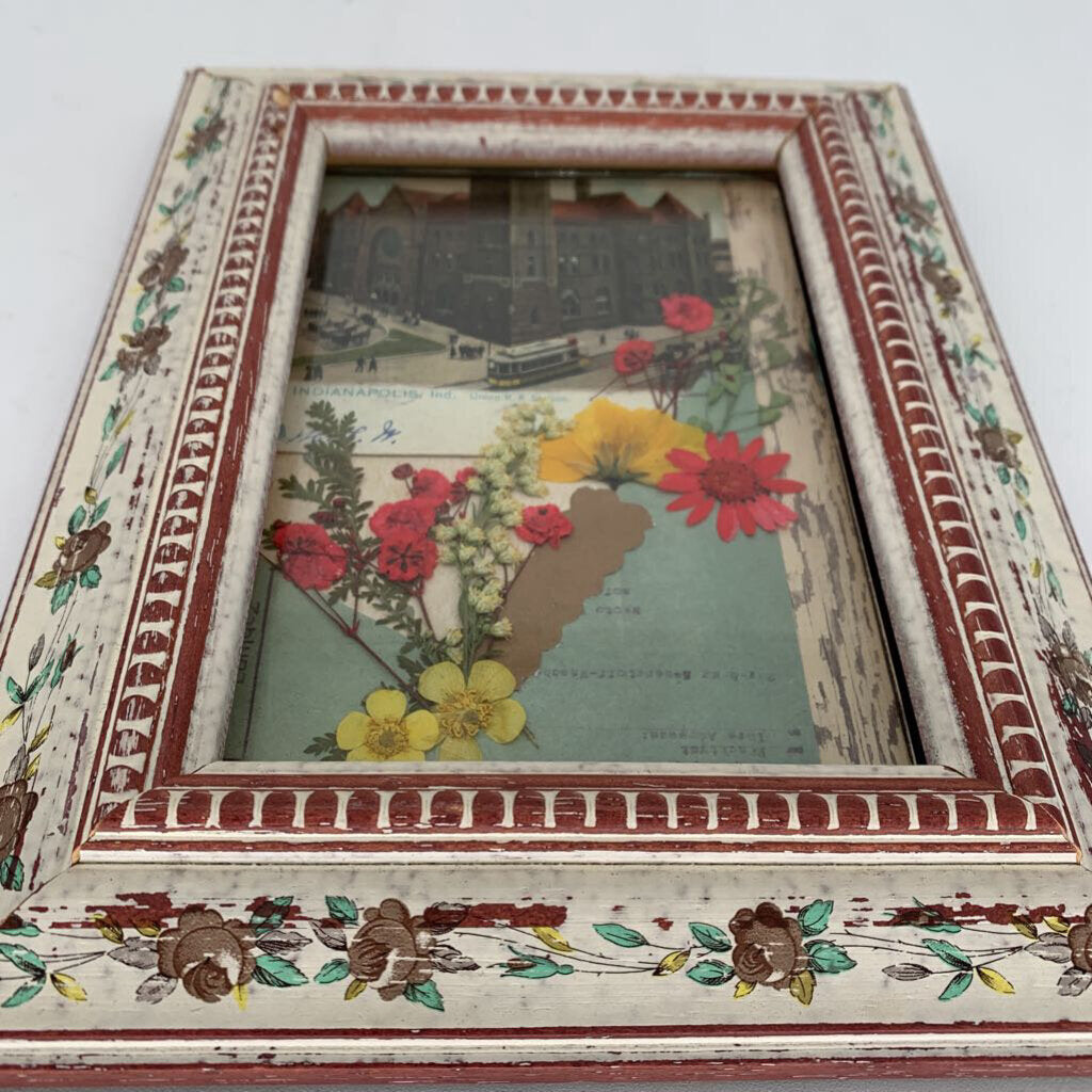 Pressed Floral Collage in Frame