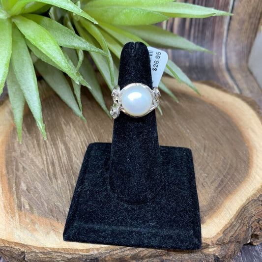 Coin Pearl Sterling Ring