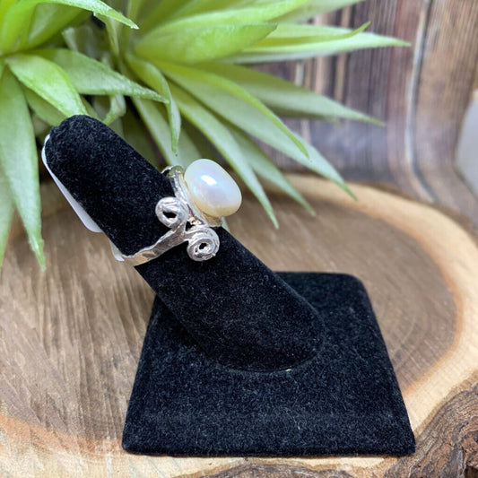 Coin Pearl Sterling Ring