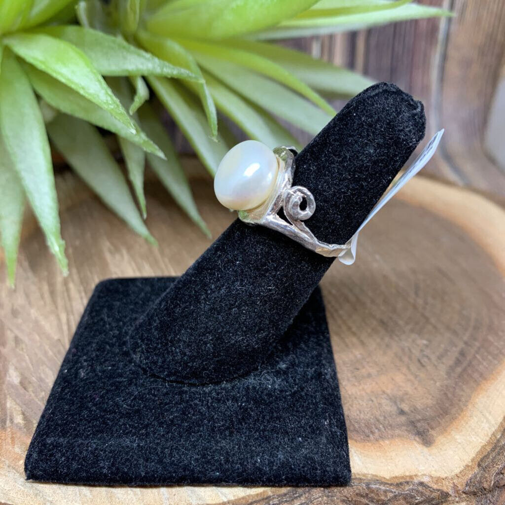 Coin Pearl Sterling Ring