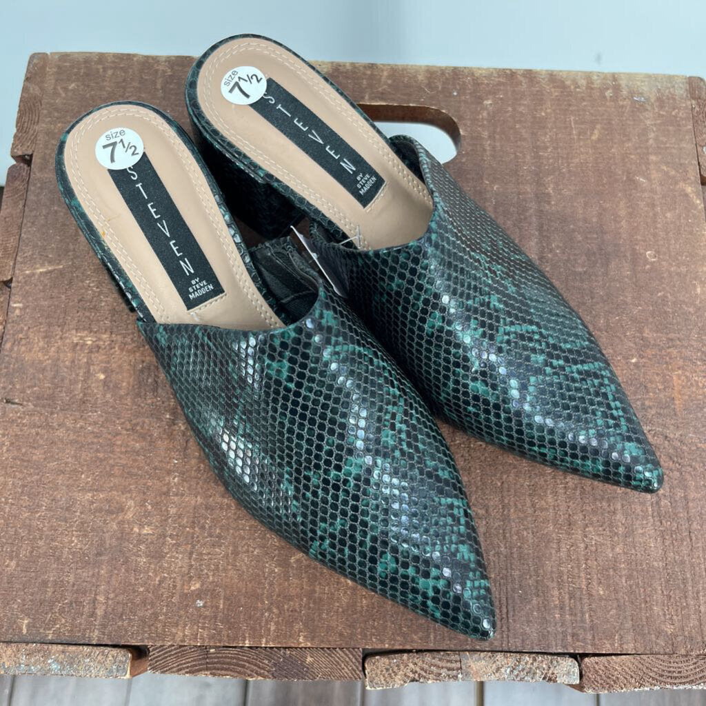 Steven Snake Print Mules