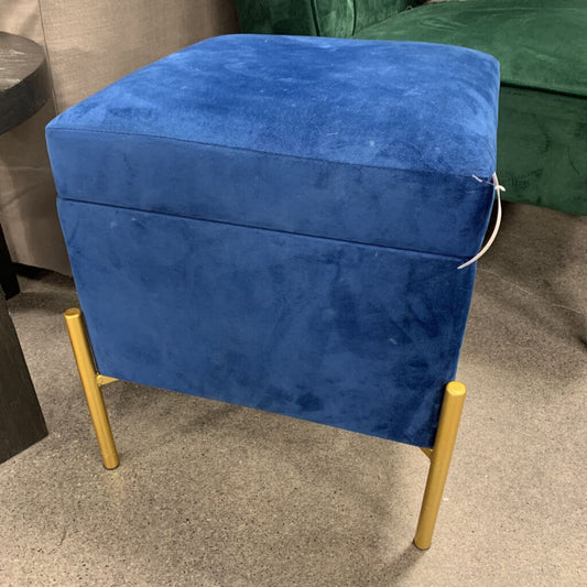 Velour Storage Ottoman AS IS