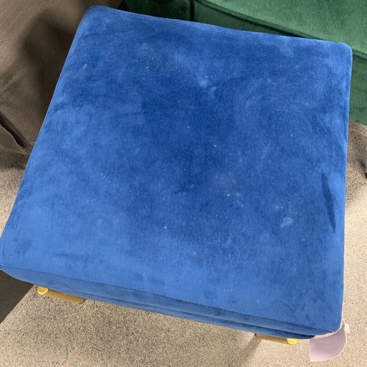 Velour Storage Ottoman AS IS