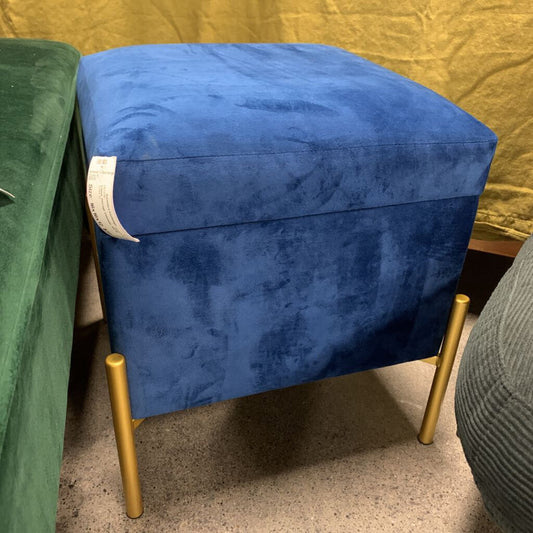 Velour Storage Ottoman AS IS