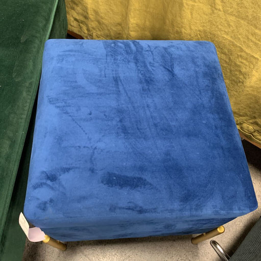 Velour Storage Ottoman AS IS